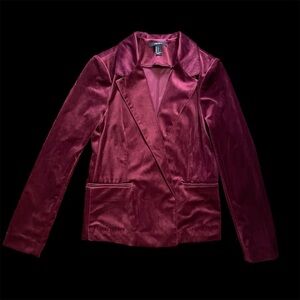 Forever 21 maroon velvet blazer